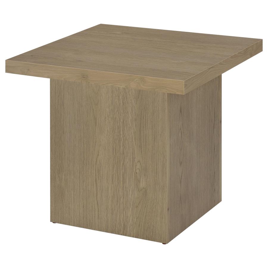 Devar 2-piece Square Cocktail Coffee End Table Set Latte-5