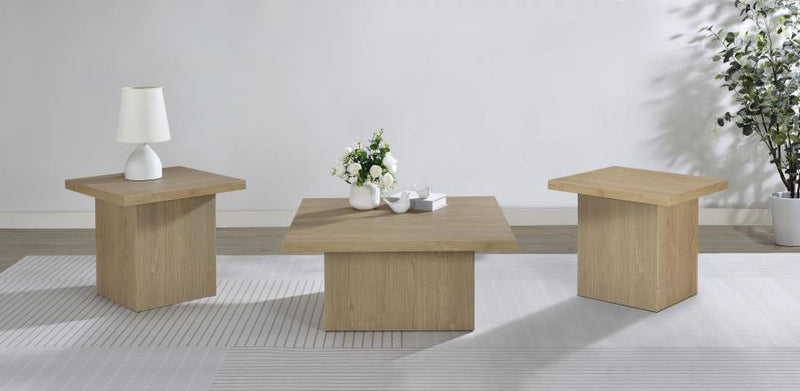 Devar 3-piece Square Cocktail Coffee End Table Set Latte-zoom-