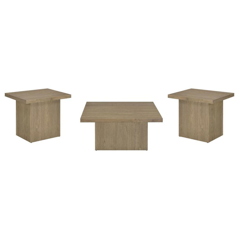 Devar 3-piece Square Cocktail Coffee End Table Set Latte-zoom-
