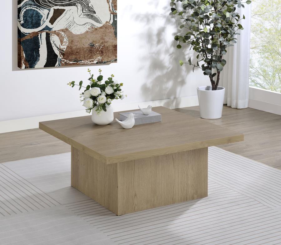 Devar Square Engineered Wood Cocktail Coffee Table Latte-2