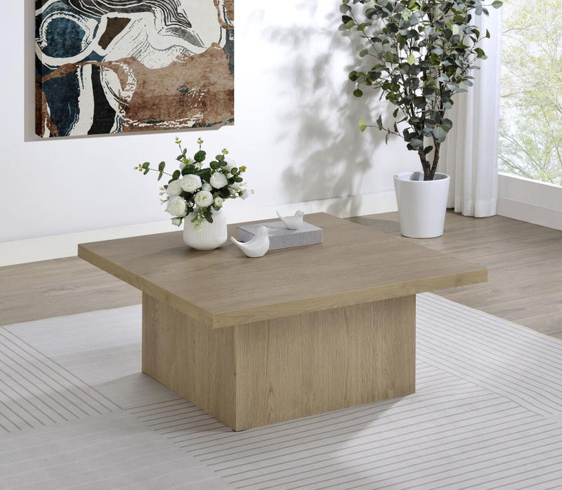 Devar Square Engineered Wood Cocktail Coffee Table Latte-zoom-