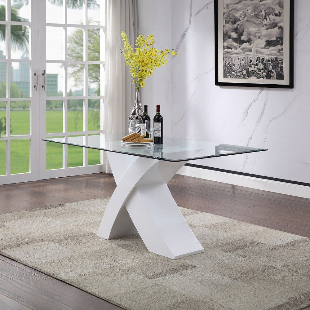 ACME Pervis Dining Table – front view – Lusso Furniture Miami