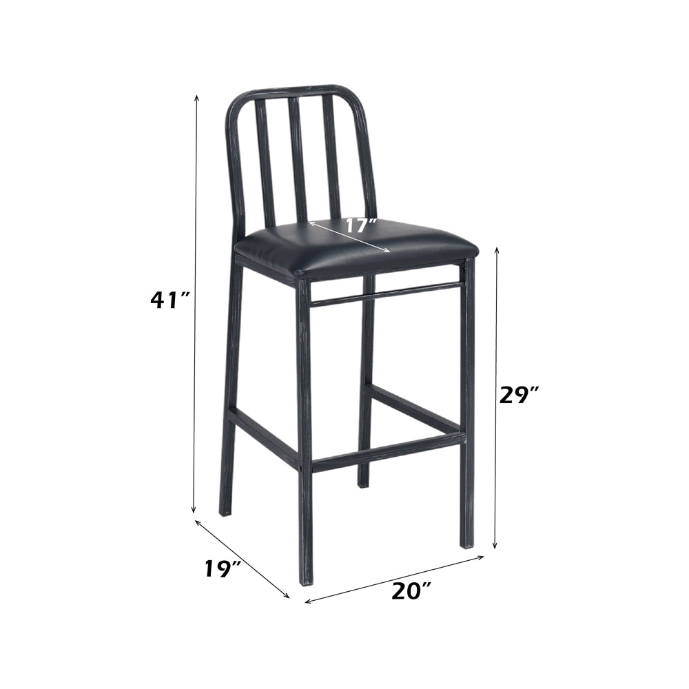 ACME Jodie Bar Chair Set of 2 – angle view – Lusso Furniture Miami