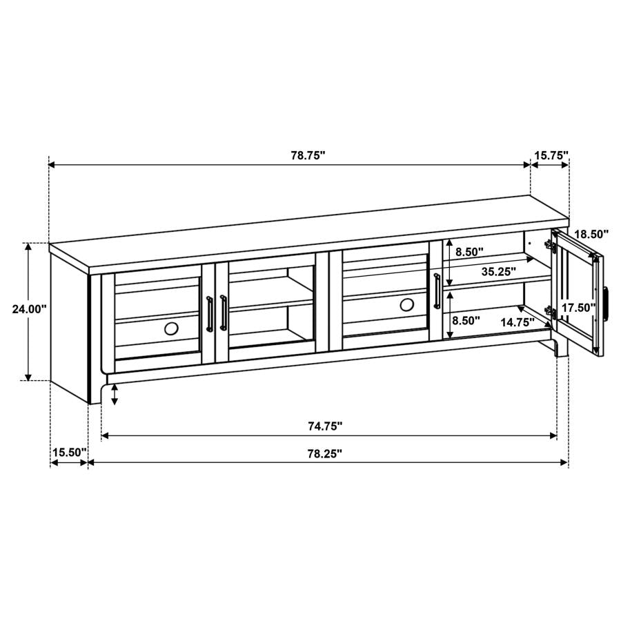 Brenham 79-inch 4-door TV Stand Media Console Washed Oak-zoom-12