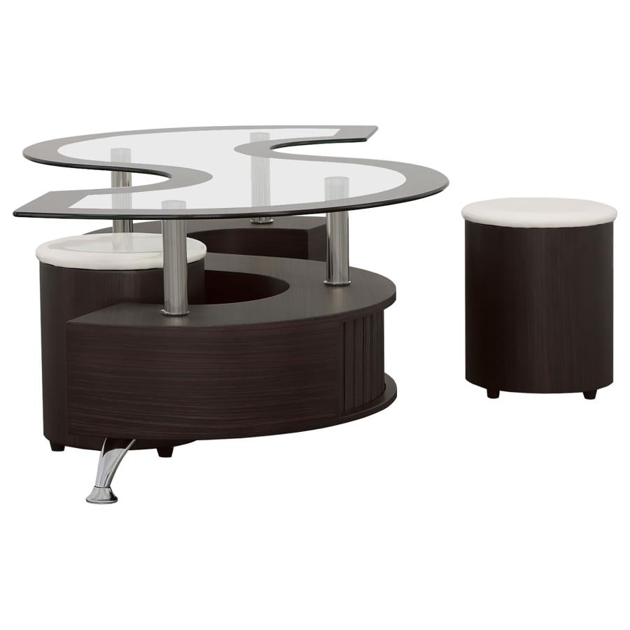 Buckley 3-piece Coffee Table and Stools Set Cappuccino-5