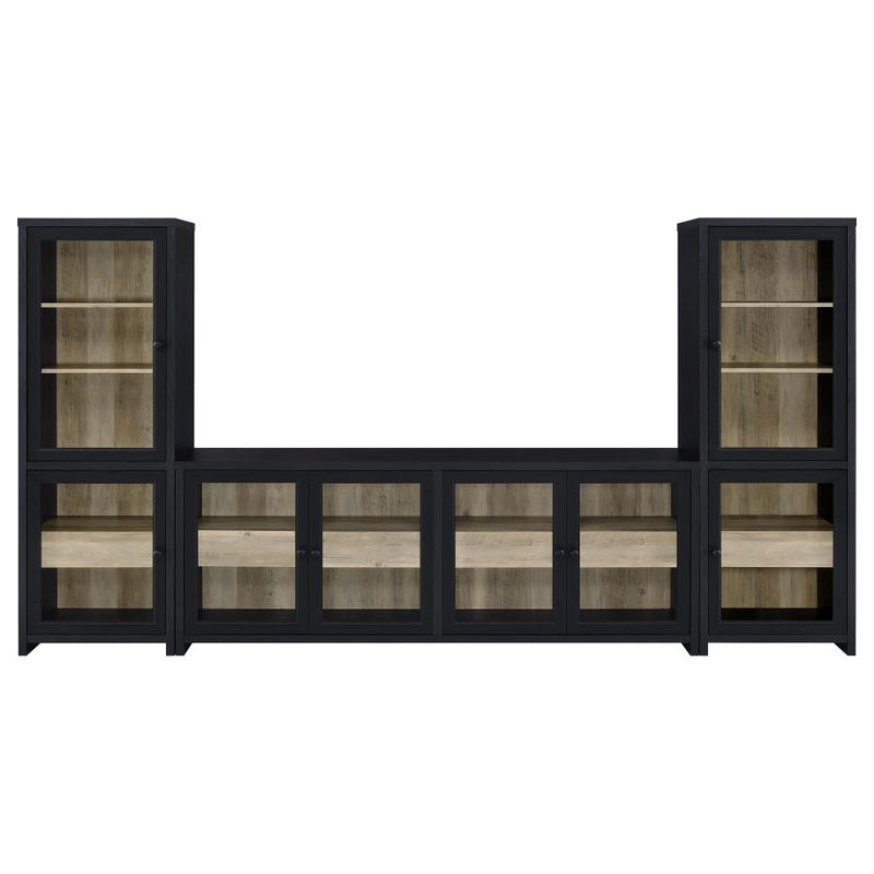 Denison 3-piece Entertainment Center 79-inch TV Stand Black-zoom-