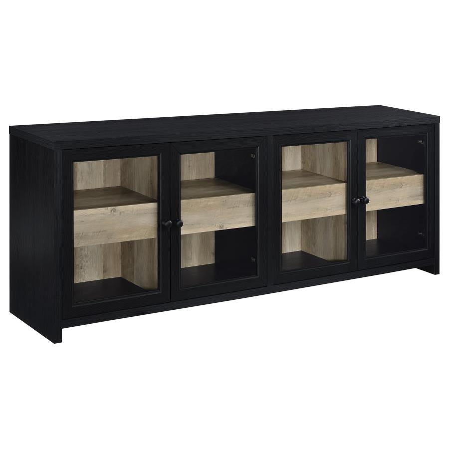 Denison 3-piece Entertainment Center 79-inch TV Stand Black-zoom-3