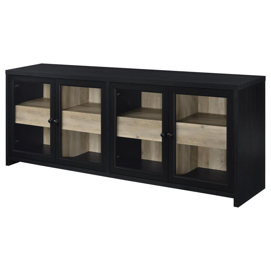 Denison 3-piece Entertainment Center 79-inch TV Stand Black-zoom-6