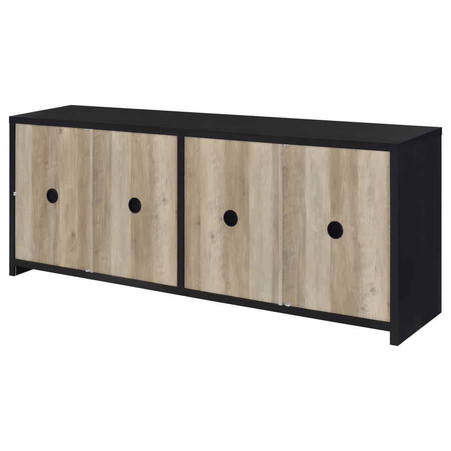 Denison 3-piece Entertainment Center 79-inch TV Stand Black-zoom-9