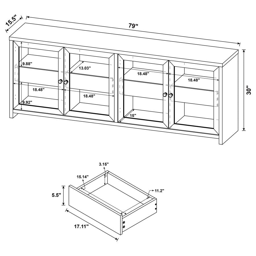 Denison 3-piece Entertainment Center 79-inch TV Stand Black-zoom-18