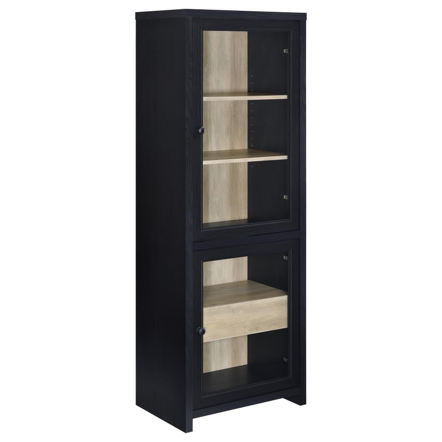 Denison 67-inch 2-door Media Tower Storage Cabinet Black-1