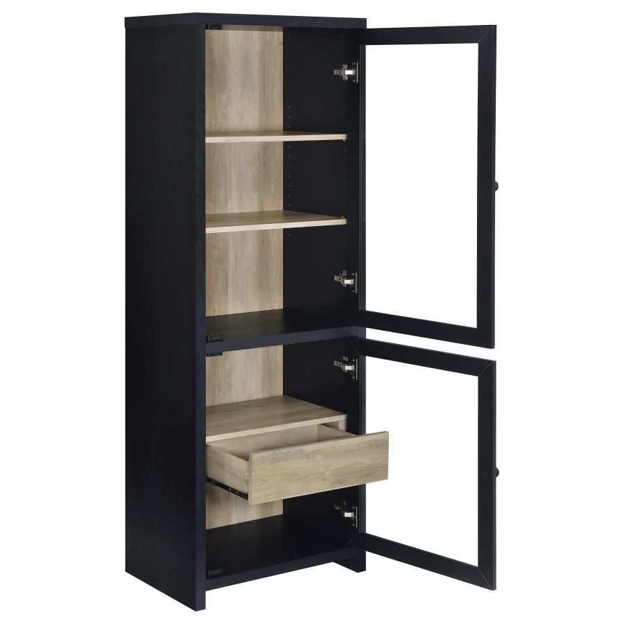 Denison 67-inch 2-door Media Tower Storage Cabinet Black-zoom-3