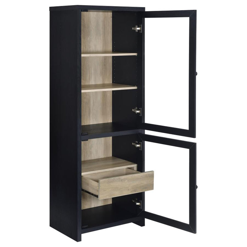 Denison 67-inch 2-door Media Tower Storage Cabinet Black-zoom-