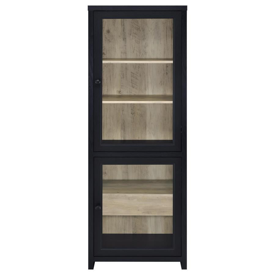 Denison 67-inch 2-door Media Tower Storage Cabinet Black-4
