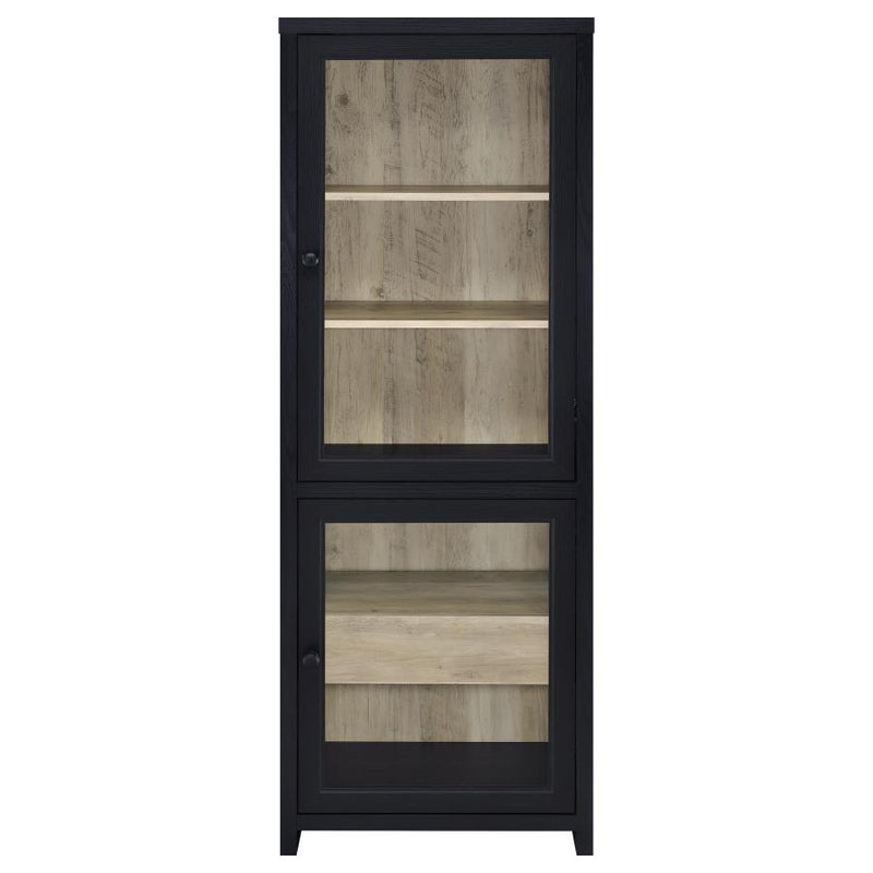 Denison 67-inch 2-door Media Tower Storage Cabinet Black-zoom-