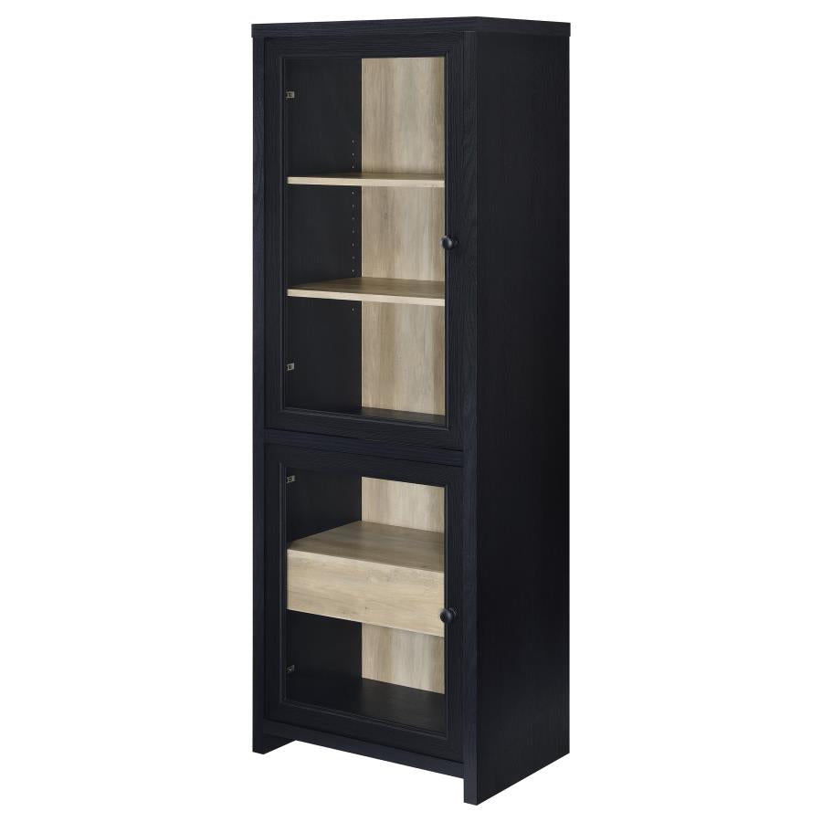 Denison 67-inch 2-door Media Tower Storage Cabinet Black-5