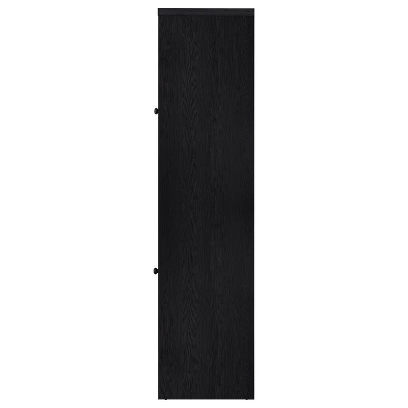 Denison 67-inch 2-door Media Tower Storage Cabinet Black-zoom-