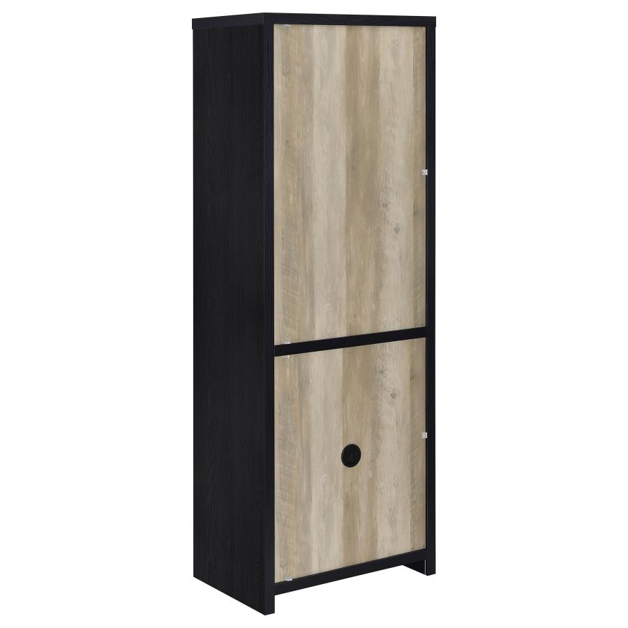 Denison 67-inch 2-door Media Tower Storage Cabinet Black-7