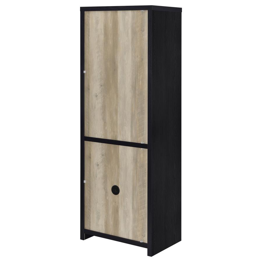 Denison 67-inch 2-door Media Tower Storage Cabinet Black-8