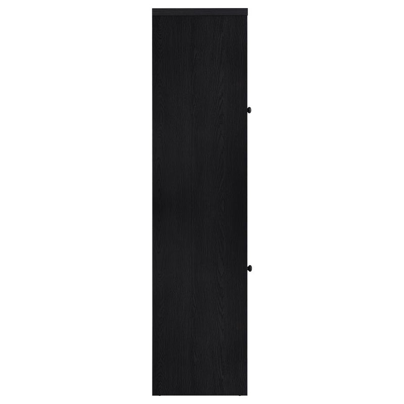 Denison 67-inch 2-door Media Tower Storage Cabinet Black-zoom-