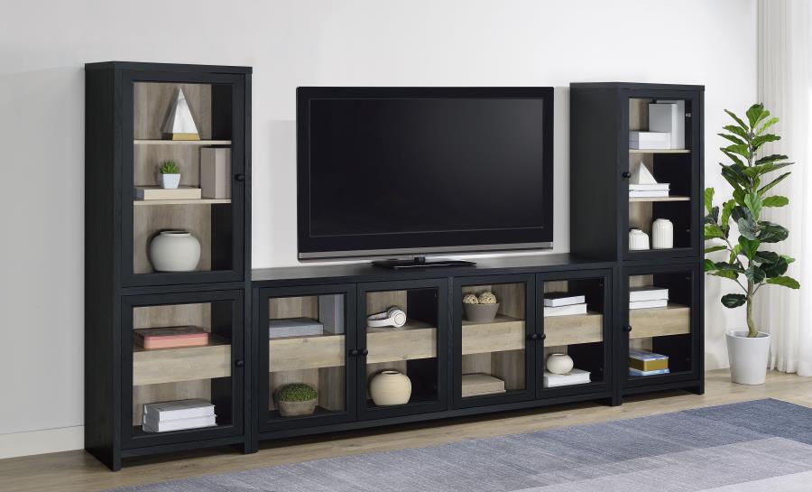 Denison 67-inch 2-door Media Tower Storage Cabinet Black-zoom-12