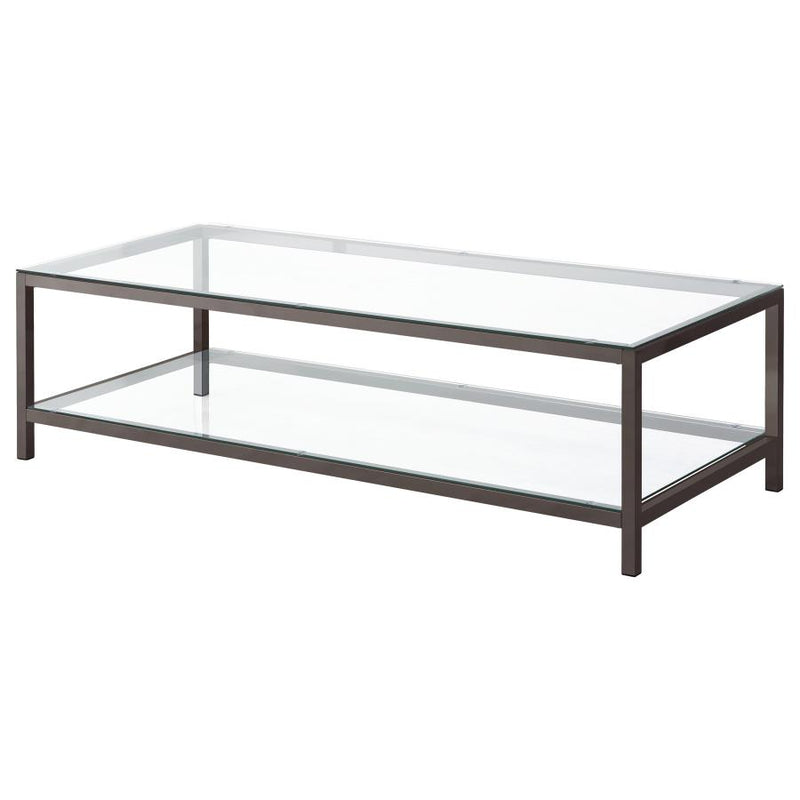 Trini 2-piece Coffee and End Table Set Black Nickel-zoom-
