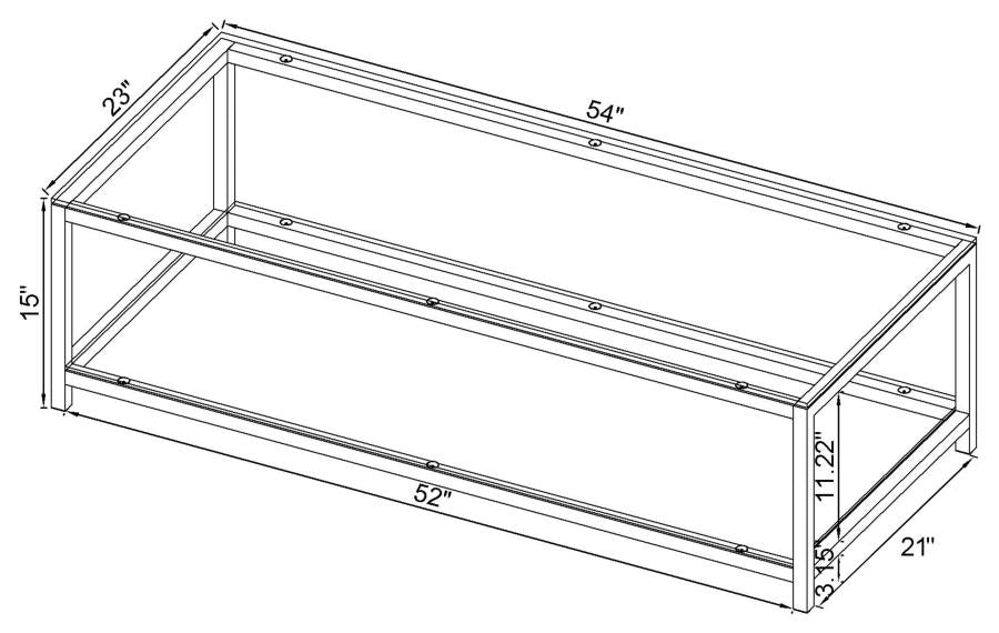 Trini 1-shelf Glass Top Coffee Table Black Nickel-zoom-3