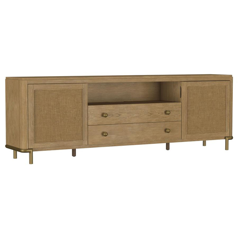 Arini Rattan Cane 2-door TV Stand Media Console Sand Wash-zoom-