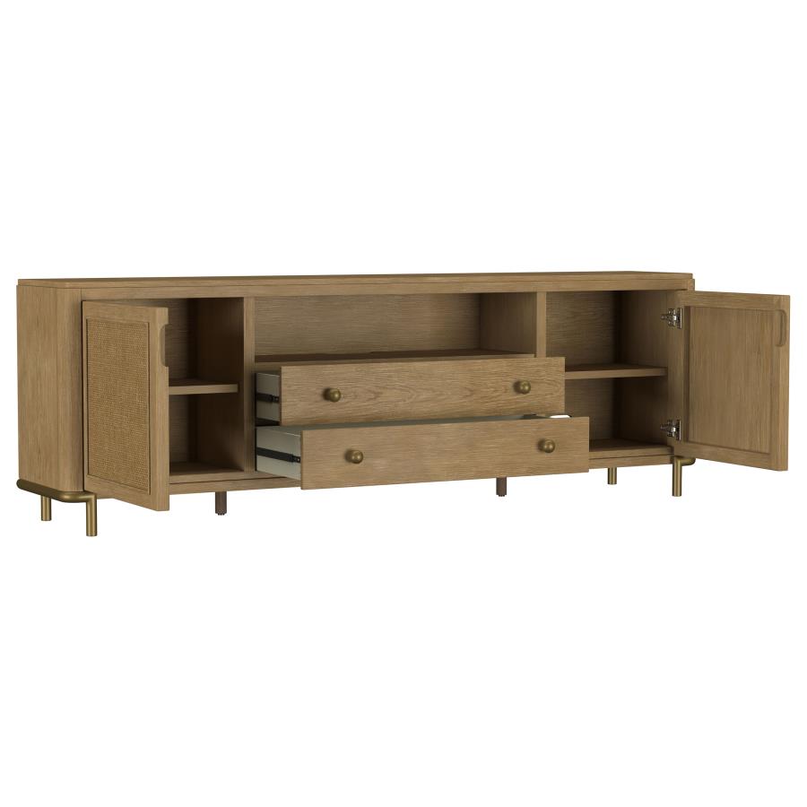 Arini Rattan Cane 2-door TV Stand Media Console Sand Wash-zoom-3