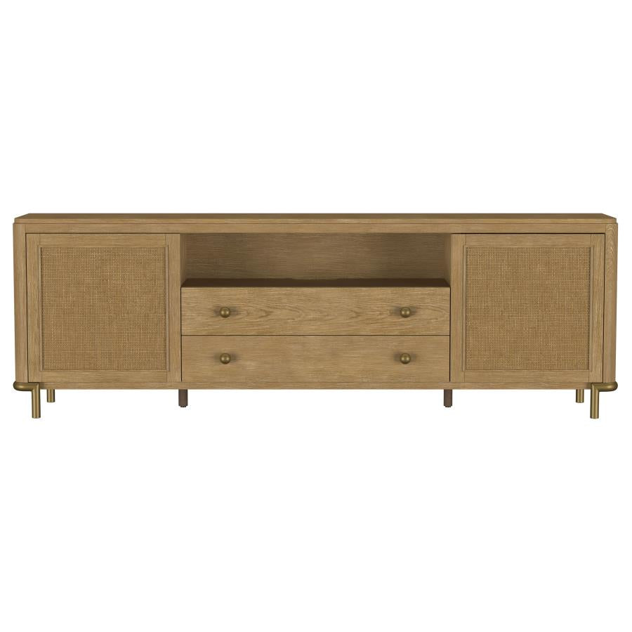 Arini Rattan Cane 2-door TV Stand Media Console Sand Wash-4