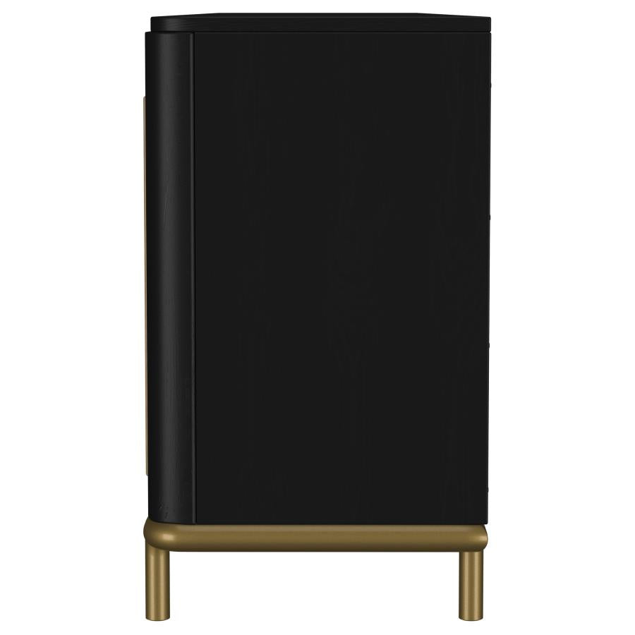 Arini Rattan Cane 2-door TV Stand Media Console Black-zoom-6