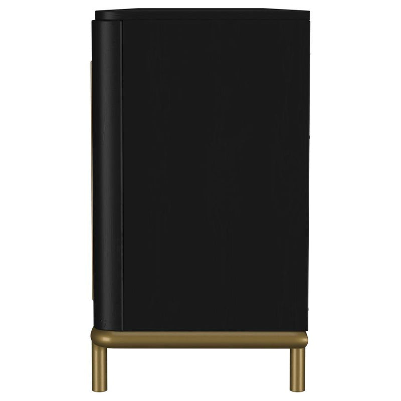 Arini Rattan Cane 2-door TV Stand Media Console Black-zoom-