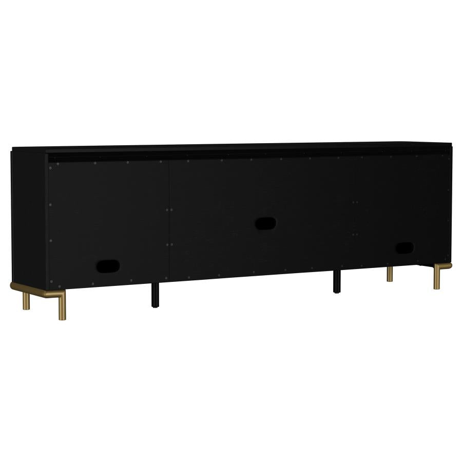 Arini Rattan Cane 2-door TV Stand Media Console Black-zoom-7