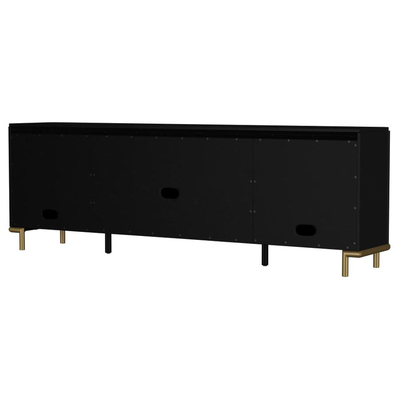 Arini Rattan Cane 2-door TV Stand Media Console Black-zoom-