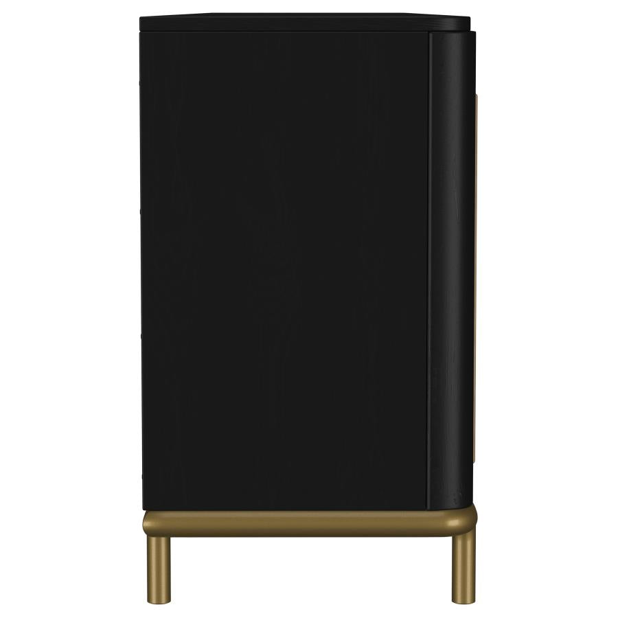 Arini Rattan Cane 2-door TV Stand Media Console Black-zoom-10