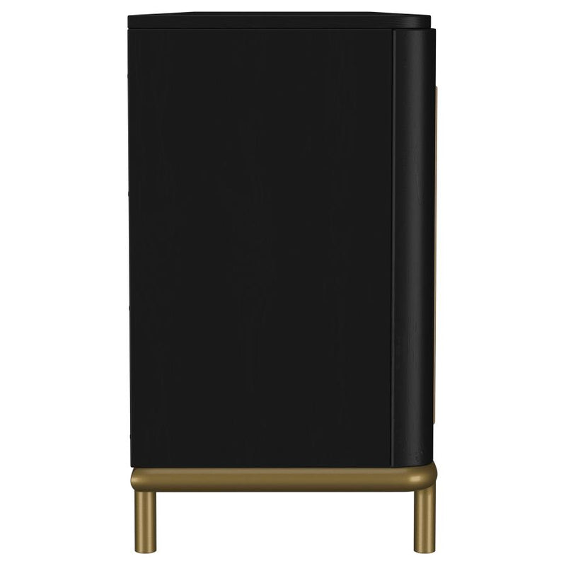 Arini Rattan Cane 2-door TV Stand Media Console Black-zoom-