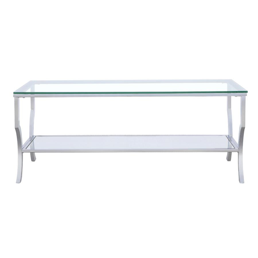 Saide Rectangular Glass Top Coffee Table Chrome-zoom-3