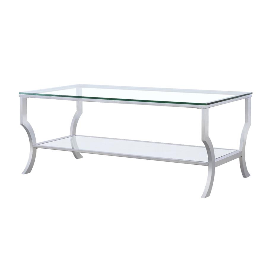 Saide Rectangular Glass Top Coffee Table Chrome-zoom-4