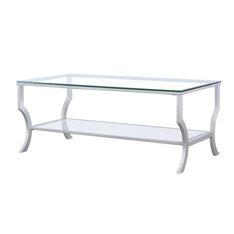 Saide Rectangular Glass Top Coffee Table Chrome-zoom-