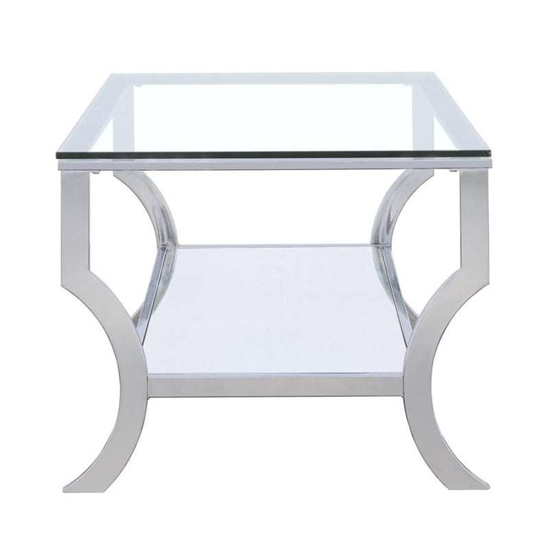 Saide Rectangular Glass Top Coffee Table Chrome-zoom-