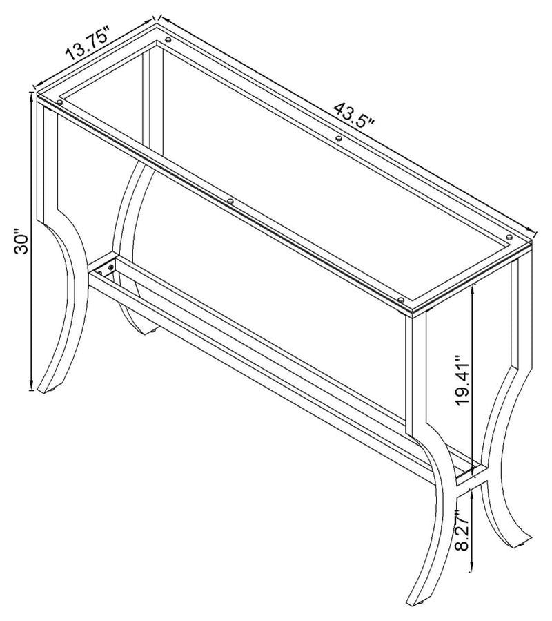 Saide Rectangular Glass Top Entryway Console Table Chrome-zoom-