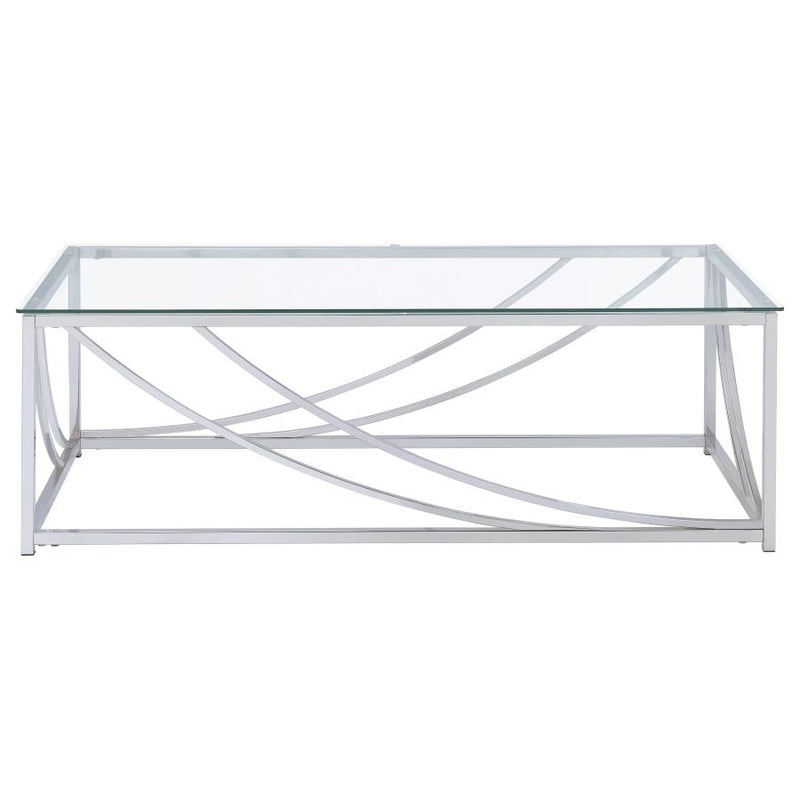 Lille 2-piece Glass Top Coffee And End Table Set Chrome-zoom-