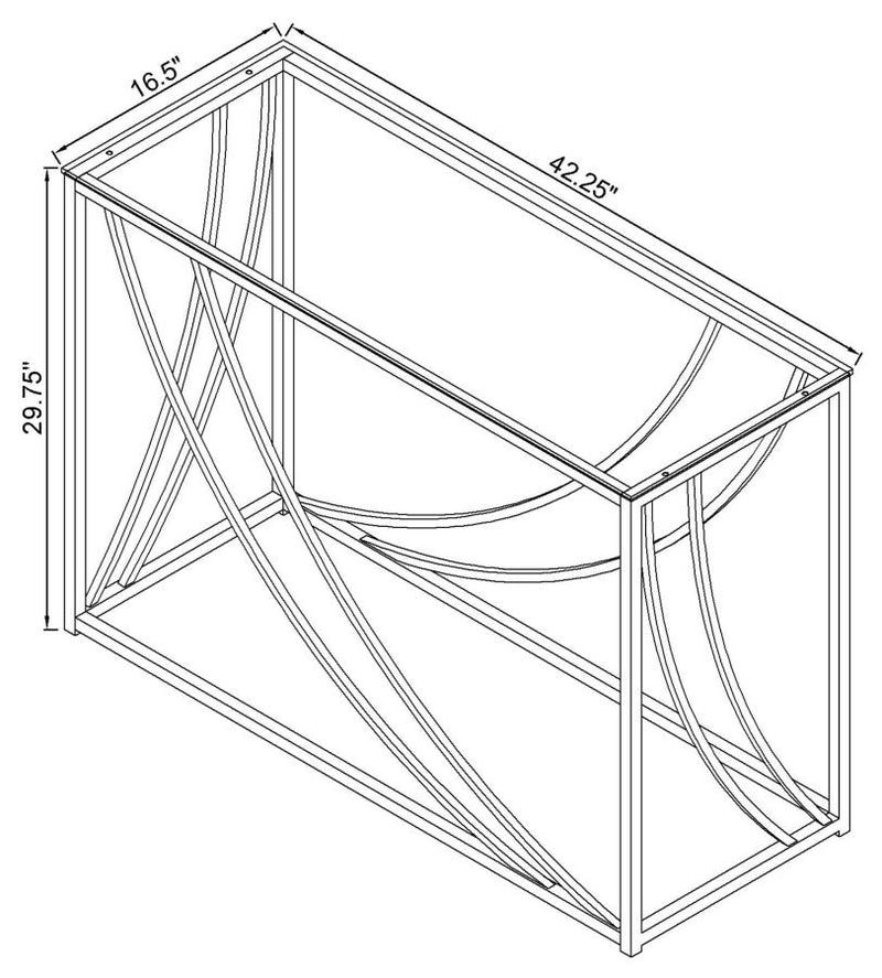 Lille Glass Top Entryway Console Table Accents Chrome-zoom-