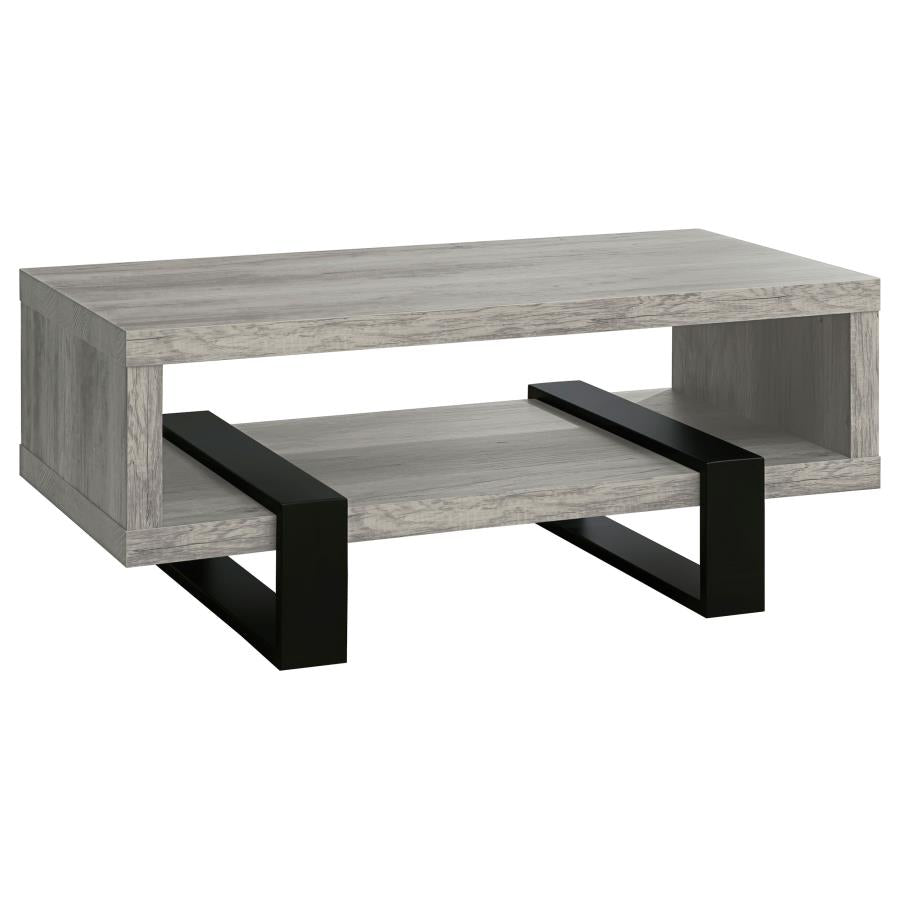 Dinard Engineered Wood Cocktail Coffee Table Grey Driftwood-zoom-1