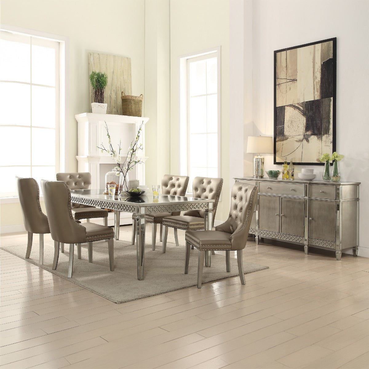 ACME Kacela Dining Table – angle view – Lusso Furniture Miami