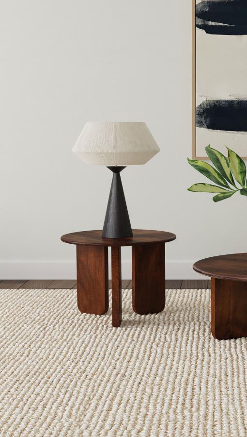 Dale Round Solid Mango Wood Side End Table Brown-zoom-2