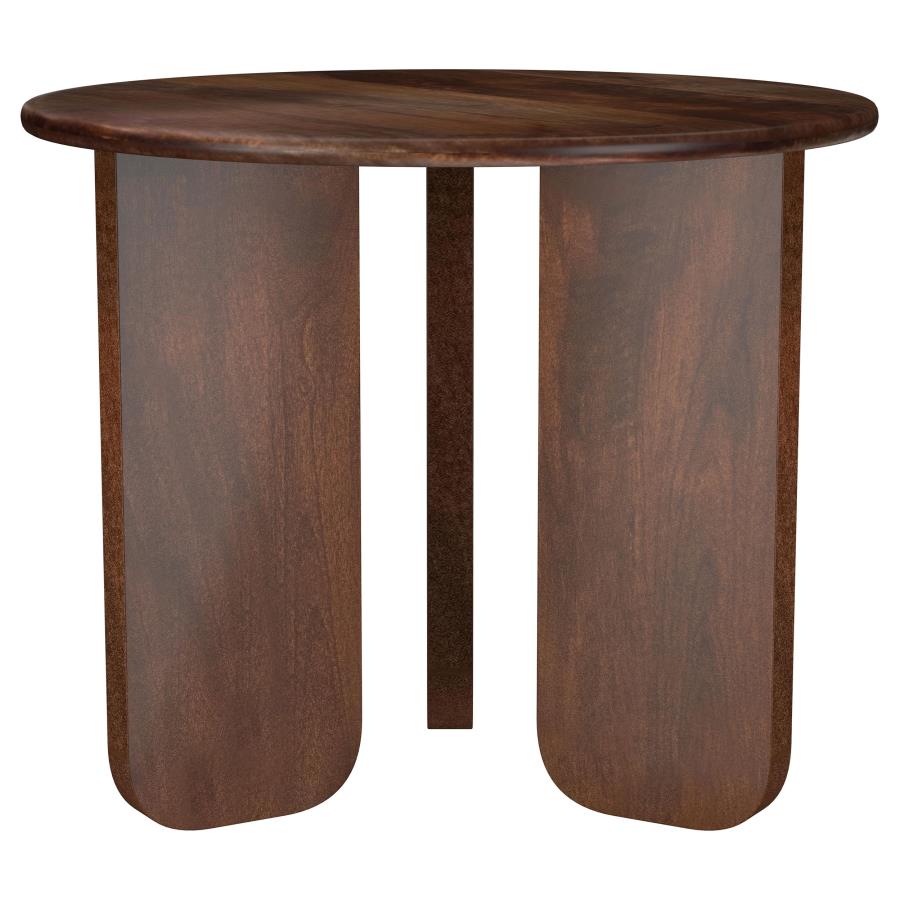 Dale Round Solid Mango Wood Side End Table Brown-zoom-1
