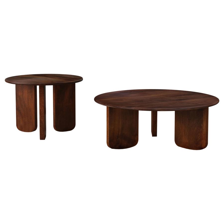 Dale 2-piece Solid Wood Coffee and End Table Set Brown-2