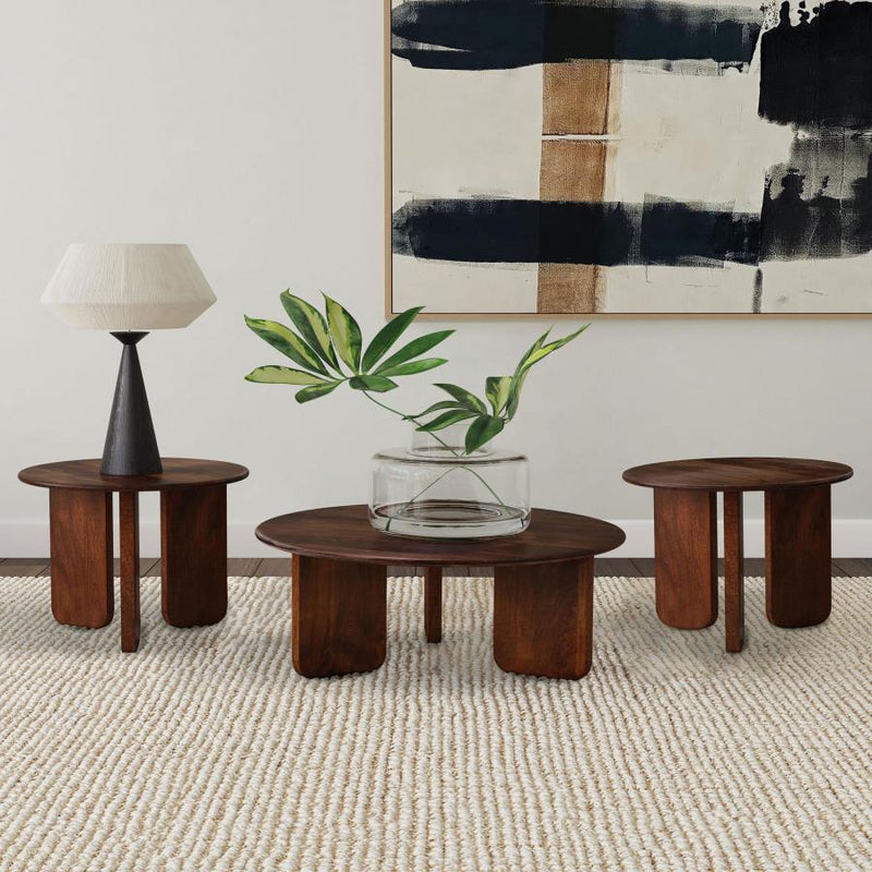 Dale 3-piece Solid Wood Coffee and End Table Set Brown-zoom-