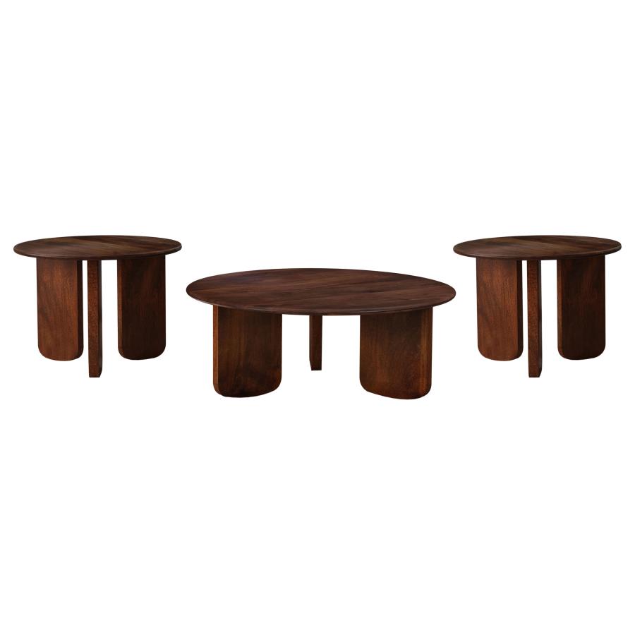 Dale 3-piece Solid Wood Coffee and End Table Set Brown-zoom-2